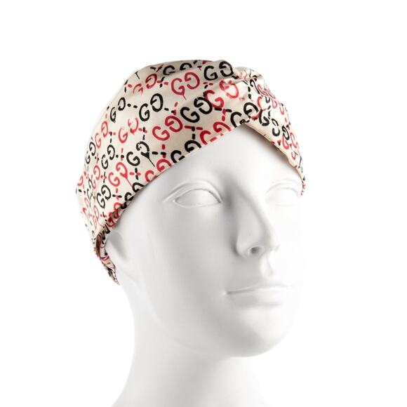 Gucci White Red Black Double GG Monogram Headband main image 6